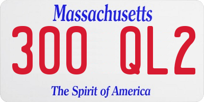 MA license plate 300QL2