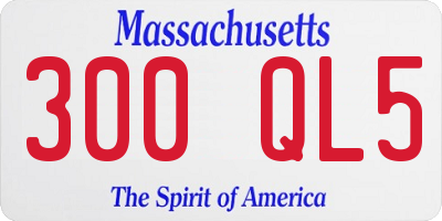 MA license plate 300QL5