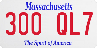 MA license plate 300QL7