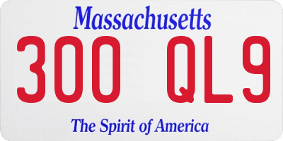 MA license plate 300QL9