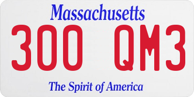 MA license plate 300QM3