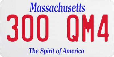 MA license plate 300QM4