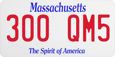 MA license plate 300QM5