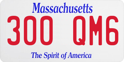 MA license plate 300QM6