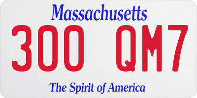 MA license plate 300QM7
