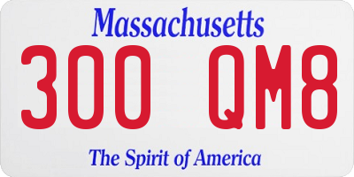MA license plate 300QM8