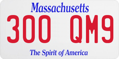 MA license plate 300QM9