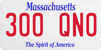 MA license plate 300QN0