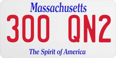MA license plate 300QN2