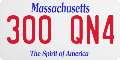 MA license plate 300QN4