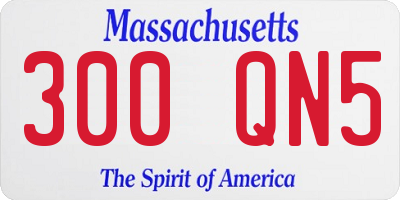 MA license plate 300QN5