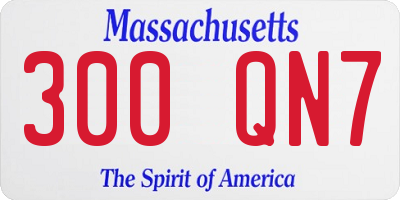 MA license plate 300QN7