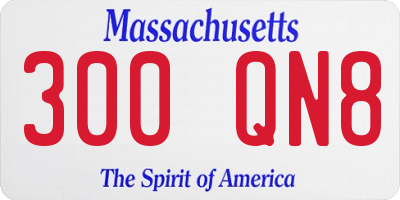 MA license plate 300QN8