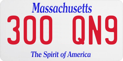 MA license plate 300QN9