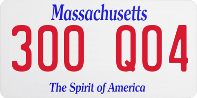 MA license plate 300QO4