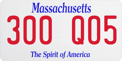 MA license plate 300QO5