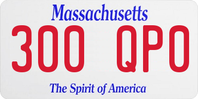 MA license plate 300QP0