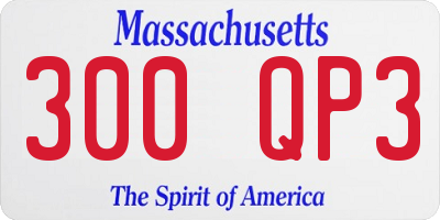 MA license plate 300QP3