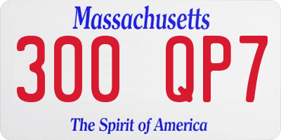 MA license plate 300QP7