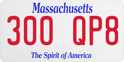 MA license plate 300QP8
