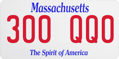 MA license plate 300QQ0