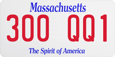 MA license plate 300QQ1