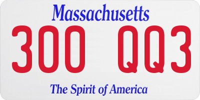 MA license plate 300QQ3
