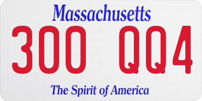 MA license plate 300QQ4