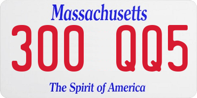 MA license plate 300QQ5