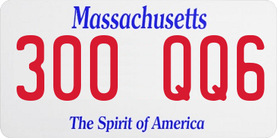 MA license plate 300QQ6