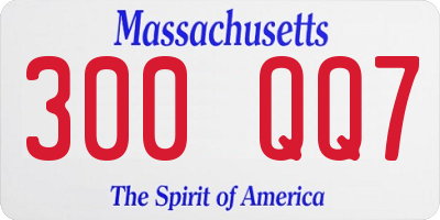 MA license plate 300QQ7