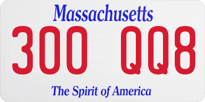 MA license plate 300QQ8