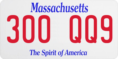 MA license plate 300QQ9