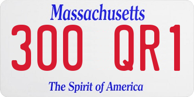 MA license plate 300QR1