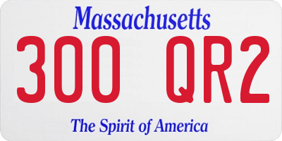 MA license plate 300QR2