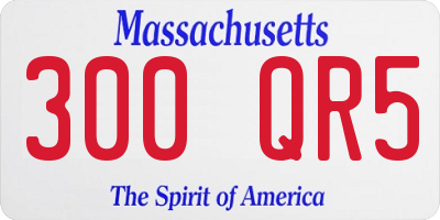 MA license plate 300QR5