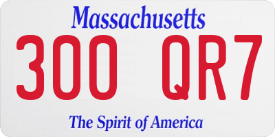MA license plate 300QR7