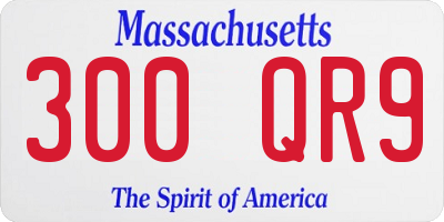 MA license plate 300QR9