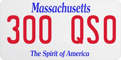 MA license plate 300QS0