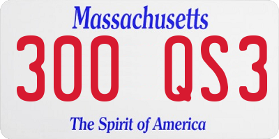 MA license plate 300QS3