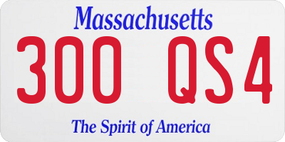 MA license plate 300QS4