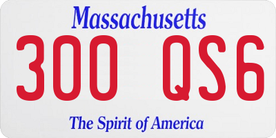 MA license plate 300QS6