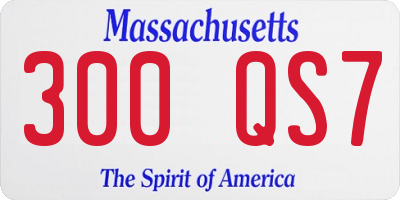 MA license plate 300QS7