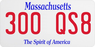 MA license plate 300QS8