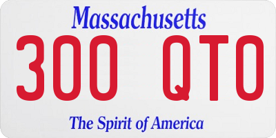 MA license plate 300QT0