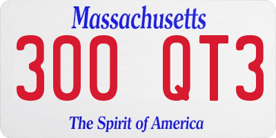 MA license plate 300QT3