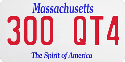 MA license plate 300QT4
