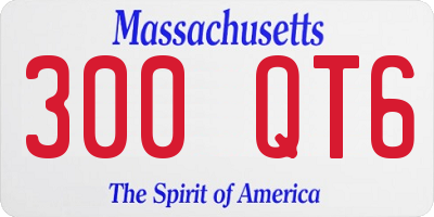 MA license plate 300QT6