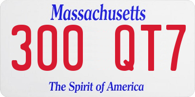 MA license plate 300QT7