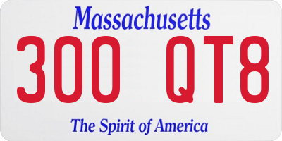 MA license plate 300QT8